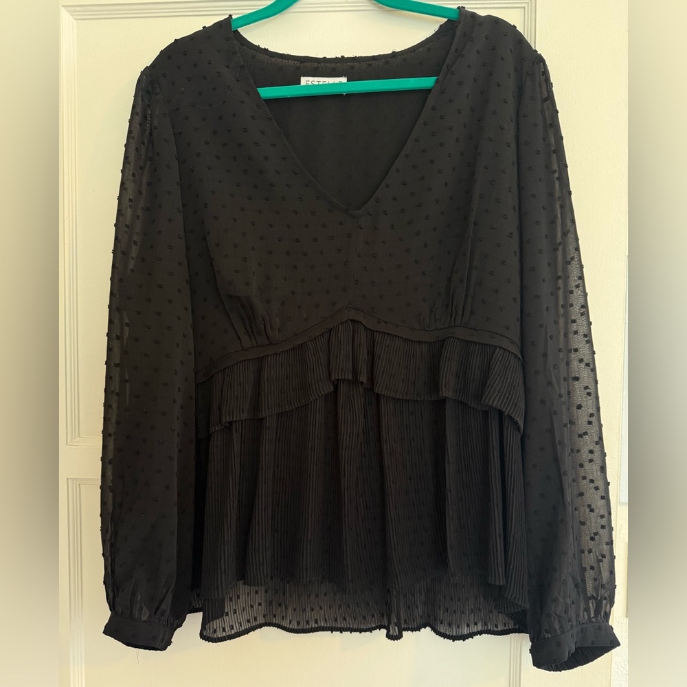 Chic Black Sheer Blouse for Women